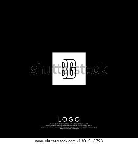 abstract geometric elegant rectangular square BG logo letters design concept in shadow shape