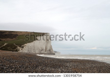 White cliffs and coast line