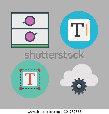 cell icon set. vector set about cloud computing, adjustment id and text icons set.