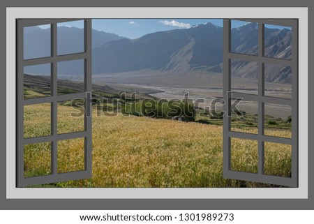 Landscape background looking from windows.