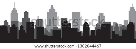 Modern City Skyline Vector Royalty-Free Stock Photo #1302044467