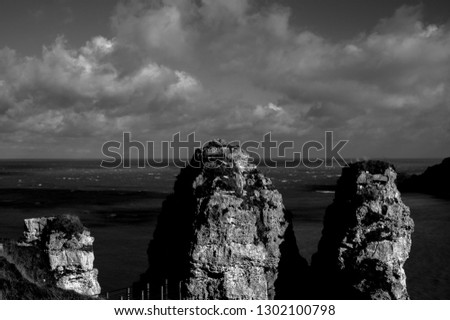 Cliffs of Etretat in Normandy, France.