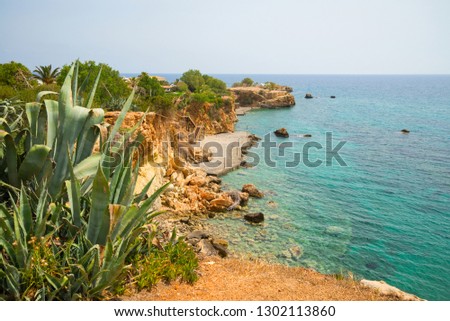 View of the coast, island of Crete, Greece.