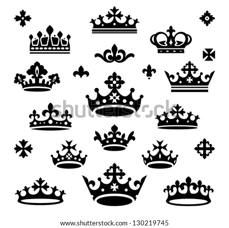 set of crowns vector illustration