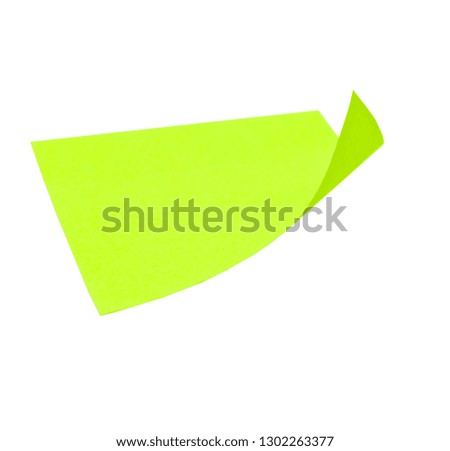 green sticker on white background