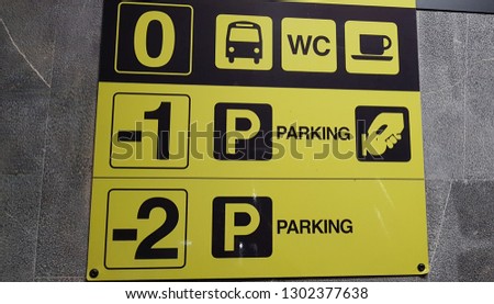 
Poster of indications of floors of the bus station of San Sebastian