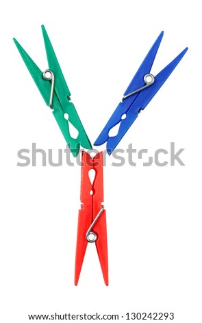 Color photo of alphabet of colored clips