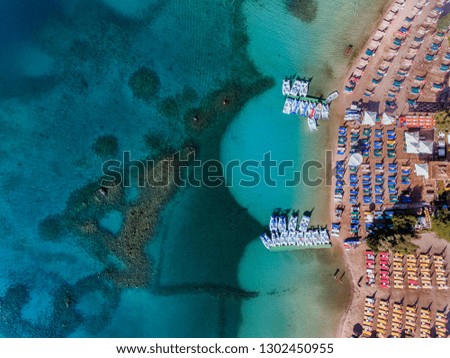 Fethiye Deadsea ( Oludeniz ) Aerial photo seaside and sunbeds