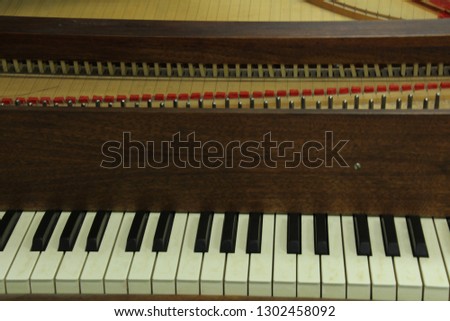 Harpsichord Keyboard and Strings