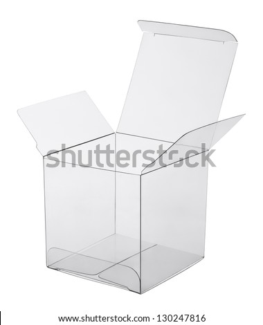box of transparent plastic on a white background Royalty-Free Stock Photo #130247816