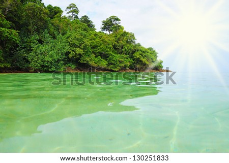 Picture of a tropical island in the open sea