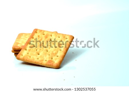 cream cracker on white isolated background