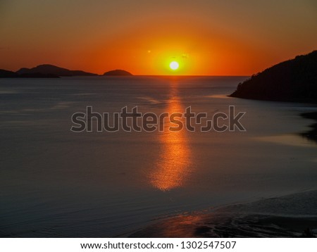 Hamilton island scene showing water and sunset