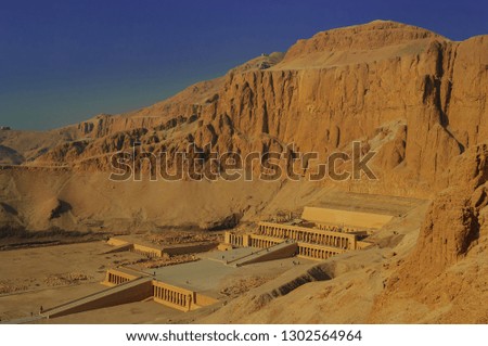 Landscape of Queen Hatshepsut Funerary Castle at Luxor Egypt