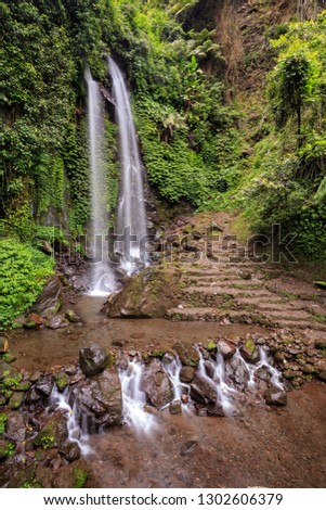 Jumog Waterfall is in Karanganyar, Central Java. This waterfall is one of the tourist destinations around the Kemuning tea garden.