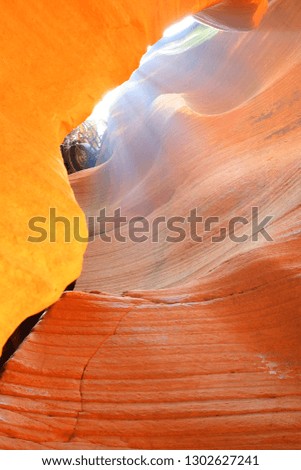 The magical colours and textures inside red rocks of Slot red Canyon Danxia landform