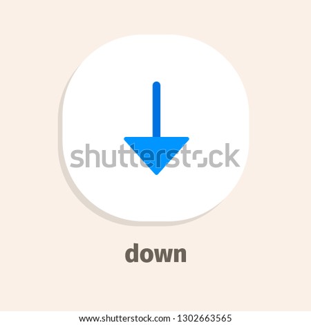 Down flat vector icon for web and mobile applications
