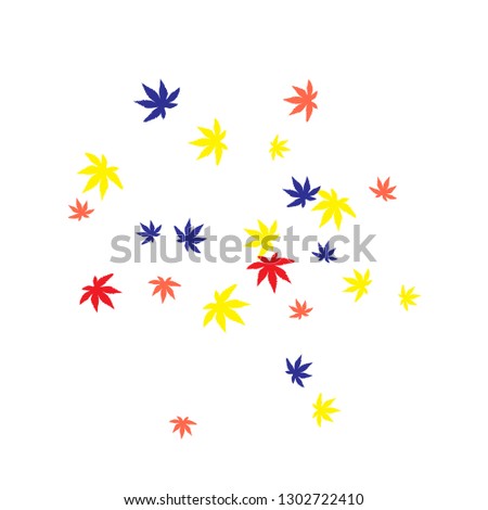 Cute vegetative pattern with simple small leaves for a greeting card or poster. Vector background for spring or summer design
