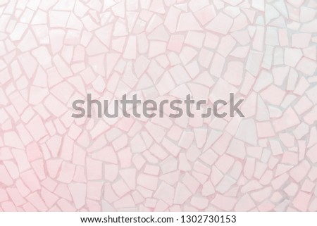 Broken tiles mosaic seamless pattern. White and Pink tile wall high resolution real photo or brick seamless and texture interior background.