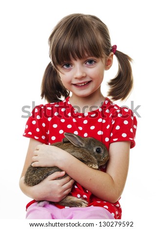 little girl with little easter rabbit