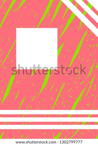 Poster vector mockup template. Hand drawn pink and green illustration background, decorative elements design catalog, cover, poster. Design brochure, graphic design printing background, poster layout.
