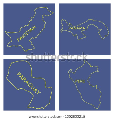 World map-countries in color on white background