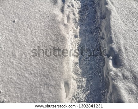 Footpath in the snow.