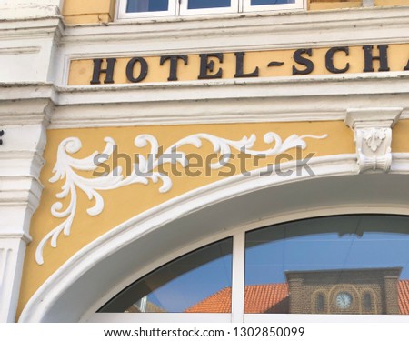 Old hotel sign closeup