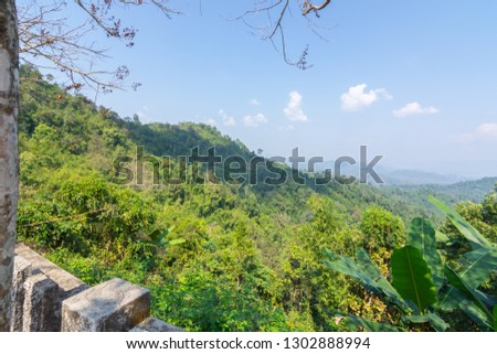 tree and mountain at viewpoint in Pilok,Thong Pha Phum National Park kanchanaburi , Thailand