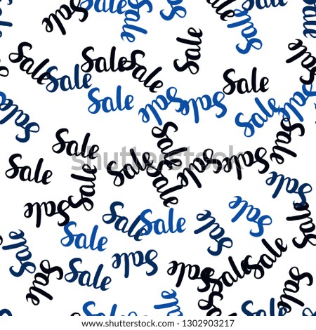 Dark BLUE vector seamless pattern with 70, 90 percentage signs. Shining colorful illustration with isolated selling prices. Template for season sales, shopping ads.