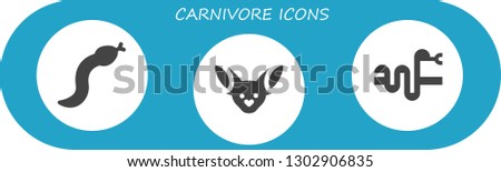  carnivore icon set. 3 filled carnivore icons.  Simple modern icons about  - Snake, Fennec