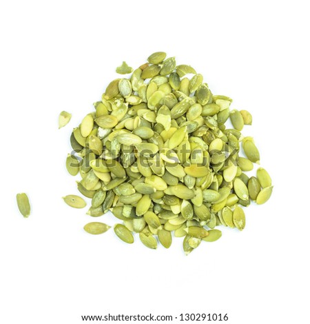 Pumpkin seeds isolated on a white