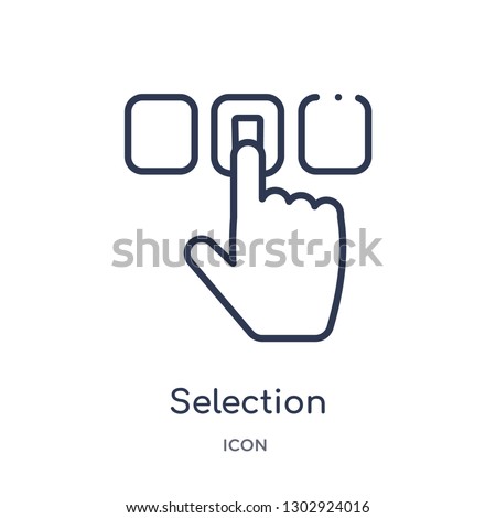 Linear selection icon from Human resources outline collection. Thin line selection icon isolated on white background. selection trendy illustration Royalty-Free Stock Photo #1302924016