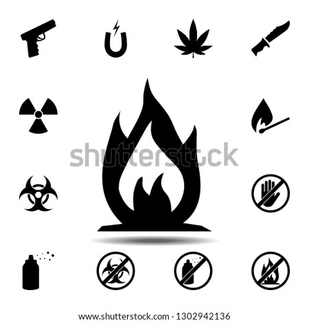bonfire, balefire, smudge, fire icon. Simple outline illustration element of ban, prohibition, forbiddance set icons for UI and UX, website or mobile application