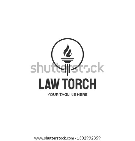 law and torch in the circle logo design