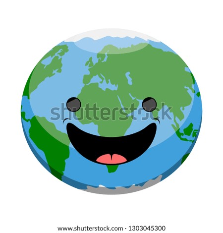 Happy earth planet image. Vector illustration design