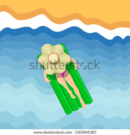 Beautiful beach landscape image. Summer season. Vector illustration design