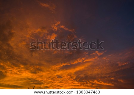 Beautiful sunset cloudy golden sky high resolution image