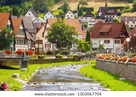 Beautuful Schiltach in Black Forest, Germany Royalty-Free Stock Photo #1303067704