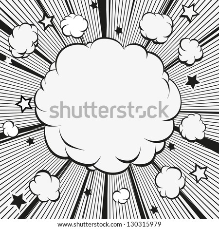 Comic book explosion, vector illustration Royalty-Free Stock Photo #130315979