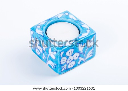 painted pottery on a white background