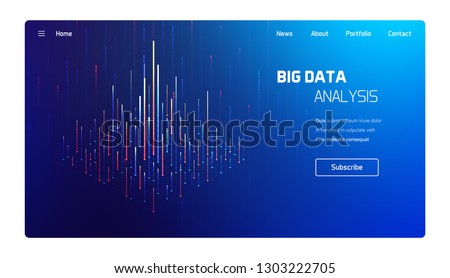 Big data analysis, computer processing visualisation, business analytics Royalty-Free Stock Photo #1303222705