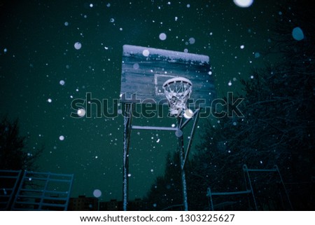 basketball court at night winter