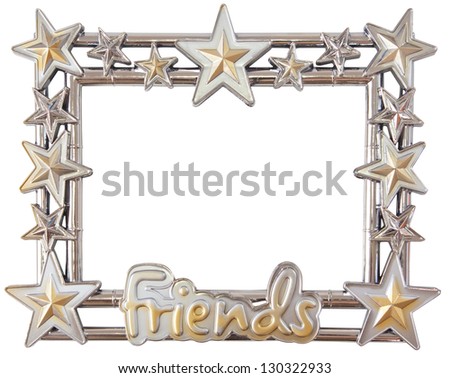 star silver frame isolated on white background