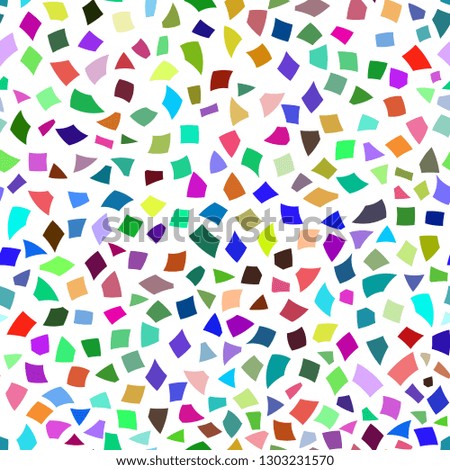 Abstract seamless pattern of small pieces of paper or splinters of ceramics of different sizes in various colors
