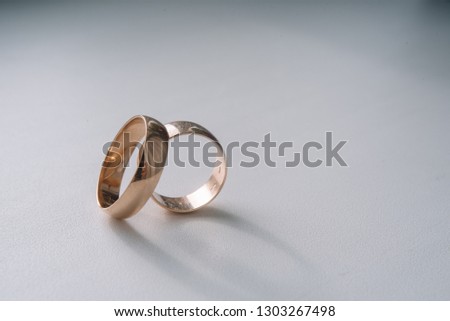 Wedding rings. Two Wedding rings for the bride and groom.
