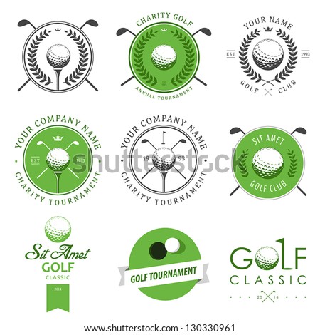 Set of golf club logos, labels and emblems Royalty-Free Stock Photo #130330961
