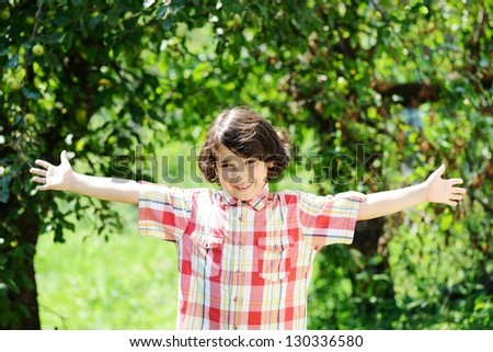 Portrait of a cute kid outdoor