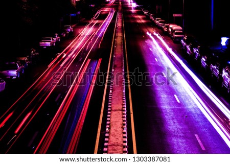 Night road and lights