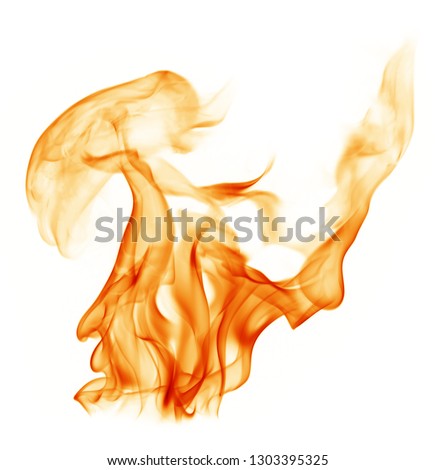 Fire flames white background